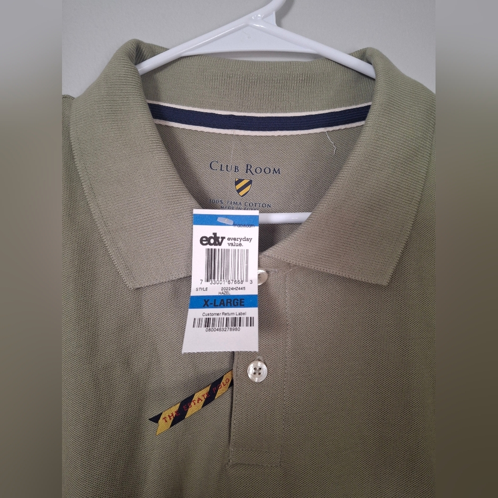 Club Room Olive Polo Shirt.Size XL - Picture 2 of 6